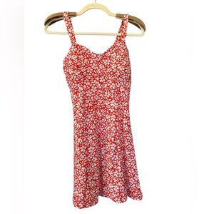 Derek Heart Sweetheart Red Floral Tank Babydoll Y2K Summer Dress New Sz M